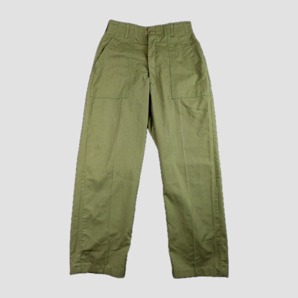 Vintage 70's OG 507 Utility Trouser Pants 27x27 Army Green Durable Press US Army - Picture 1 of 10